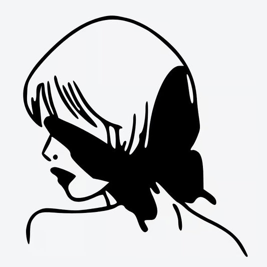 Elegant Profile Butterfly Tattoo