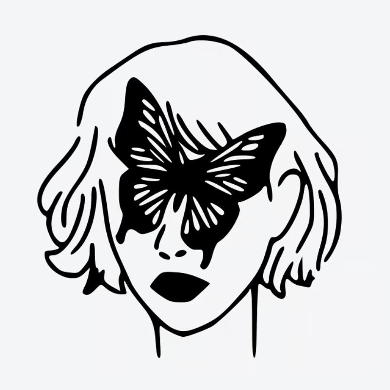 Butterfly-Inspired Portrait Tattoo