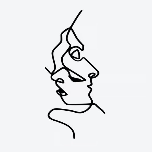 Abstract Line Faces Tattoo