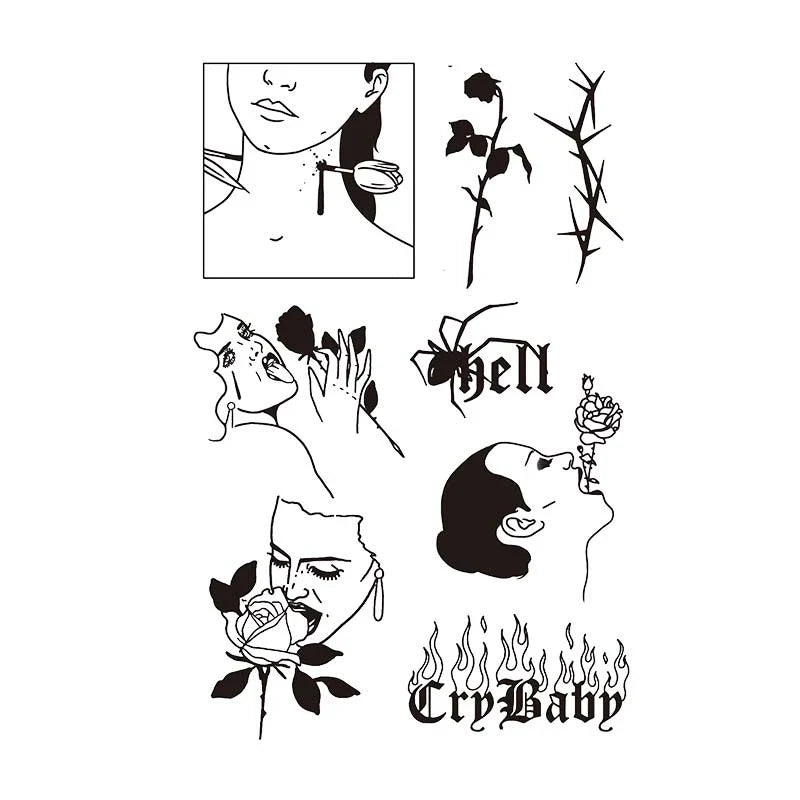 Rose Hell Cry Baby Tattoo