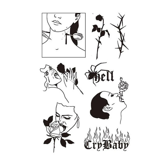 Rose Hell Cry Baby Tattoo