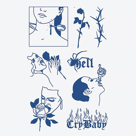 Rose Hell Cry Baby Tattoo