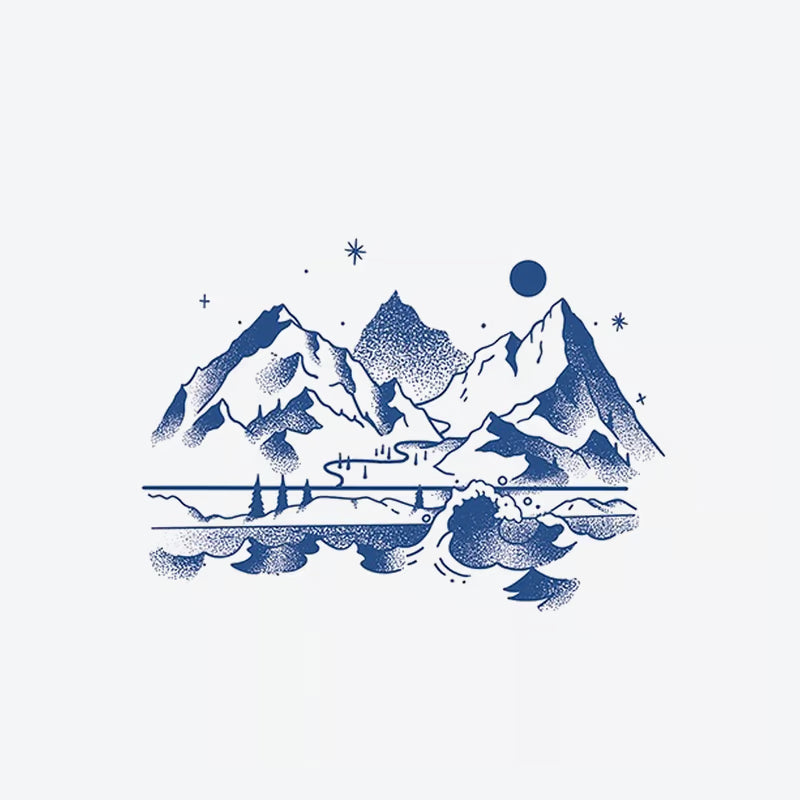 Mountain Ocean Night Sky Tattoo