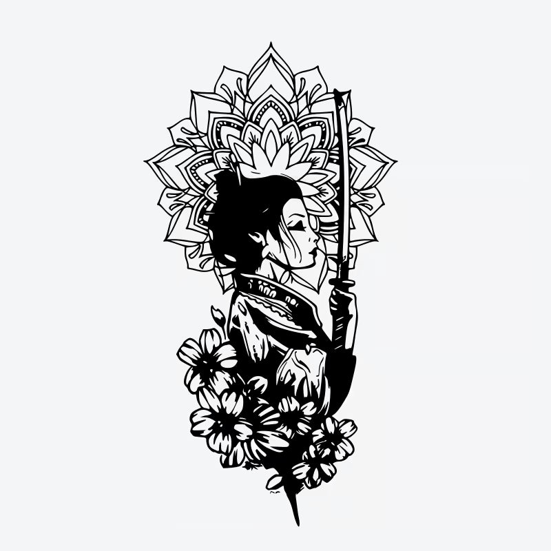 Samurai Lotus Tattoo