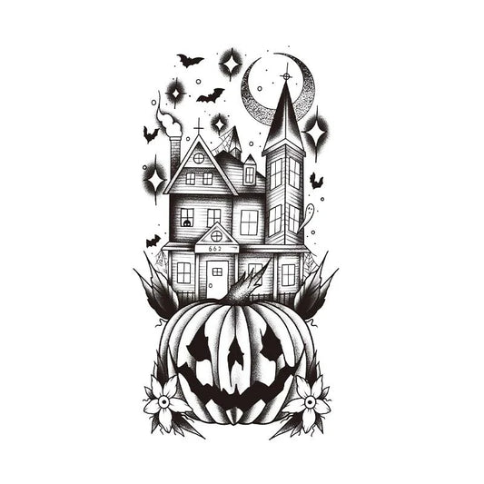 Haunted House Pumpkin Tattoo