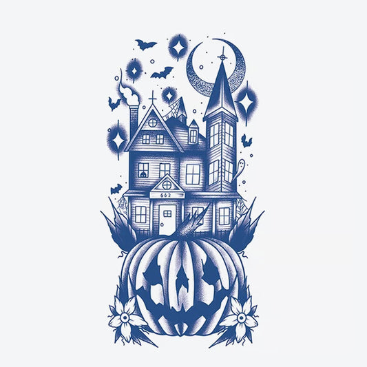 Haunted House Pumpkin Tattoo