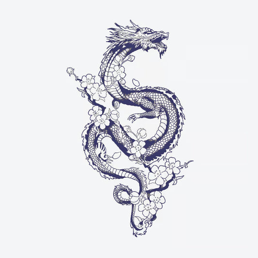 Dragon Cherry Blossom Tattoo
