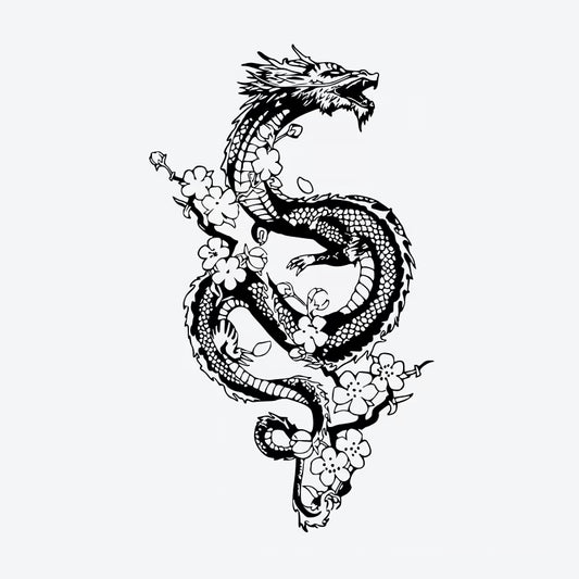Dragon Cherry Blossom Tattoo