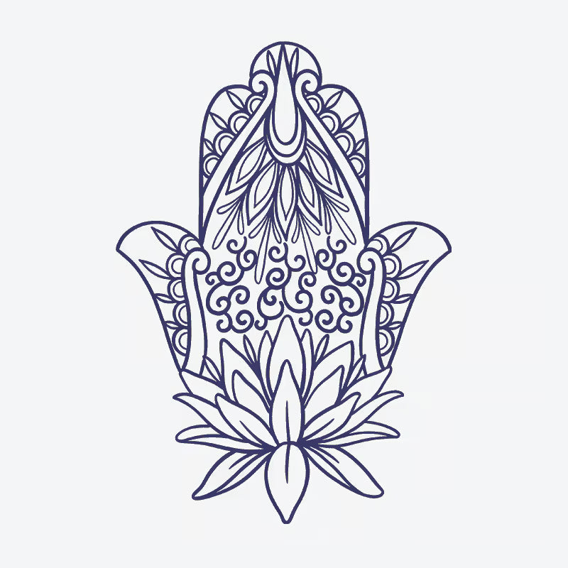 Hamsa Lotus Tattoo