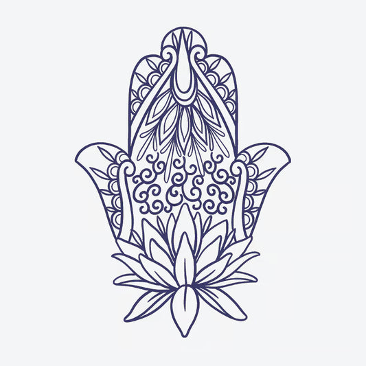 Hamsa Lotus Tattoo