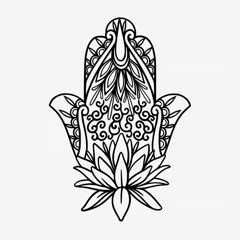 Hamsa Lotus Tattoo