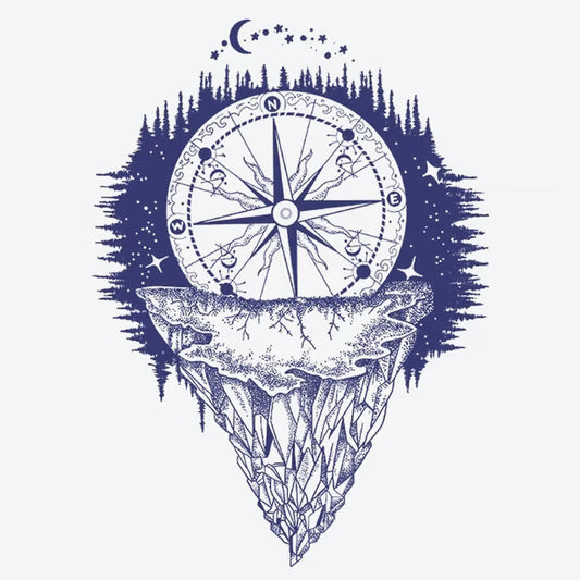 Compass Crystal Mountain Tattoo