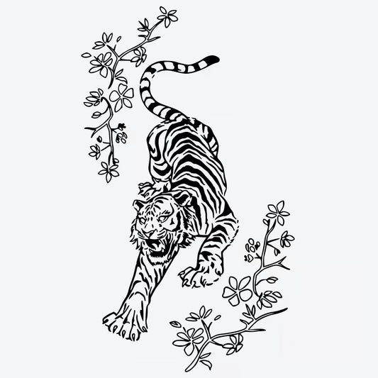 Tiger Flower Tattoo