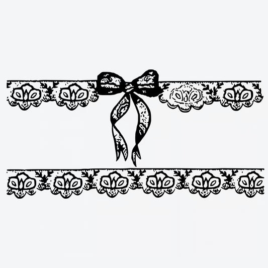 Lace Ribbon Letter Tattoo