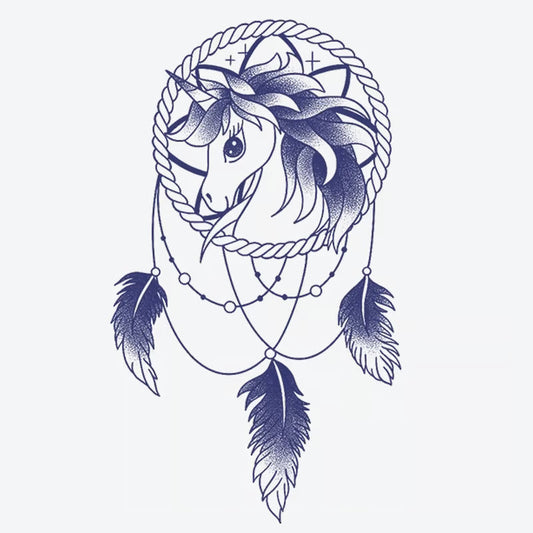 Unicorn Dreamcatcher Feather Tattoo