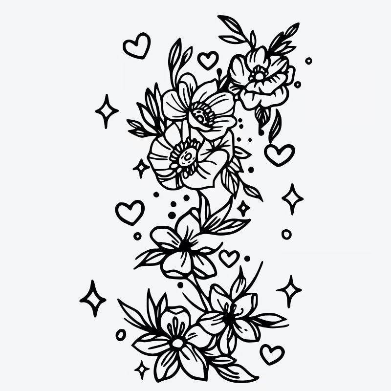 Floral Heart Blossom Tattoo
