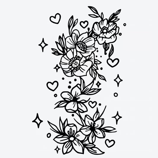 Floral Heart Blossom Tattoo