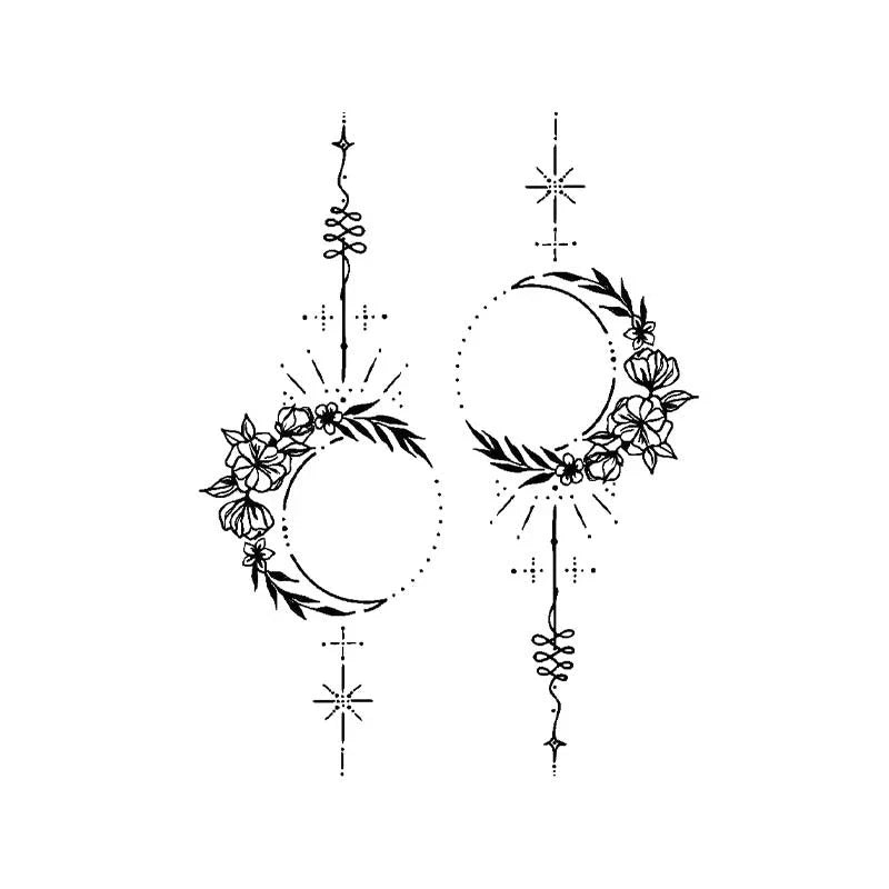Floral Moonlight Tattoo