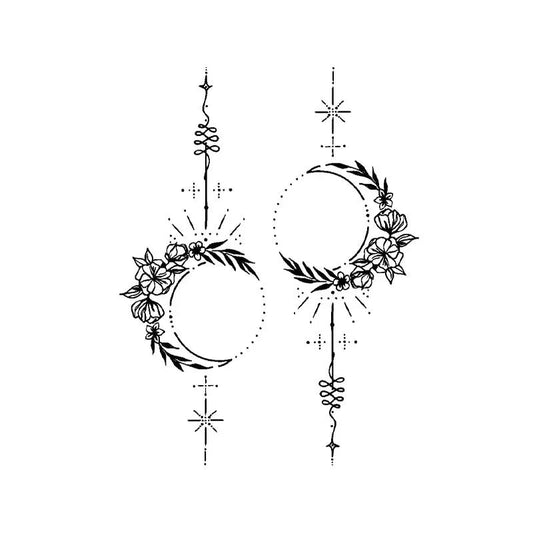 Floral Moonlight Tattoo