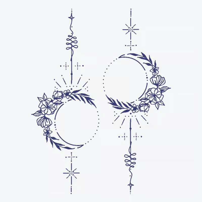 Floral Moonlight Tattoo