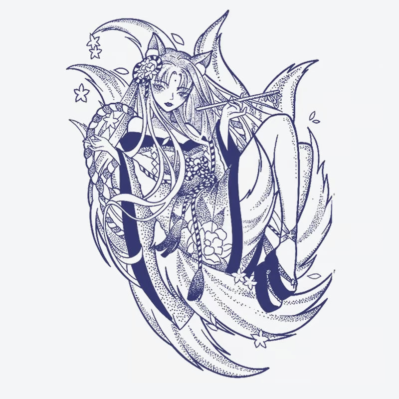 Mystical Fox Girl Tattoo