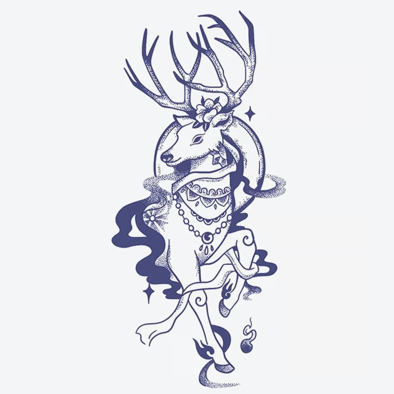 Majestic Stag With Floral Adornment Tattoo