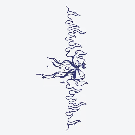 Ribbon And Clouds Tattoo