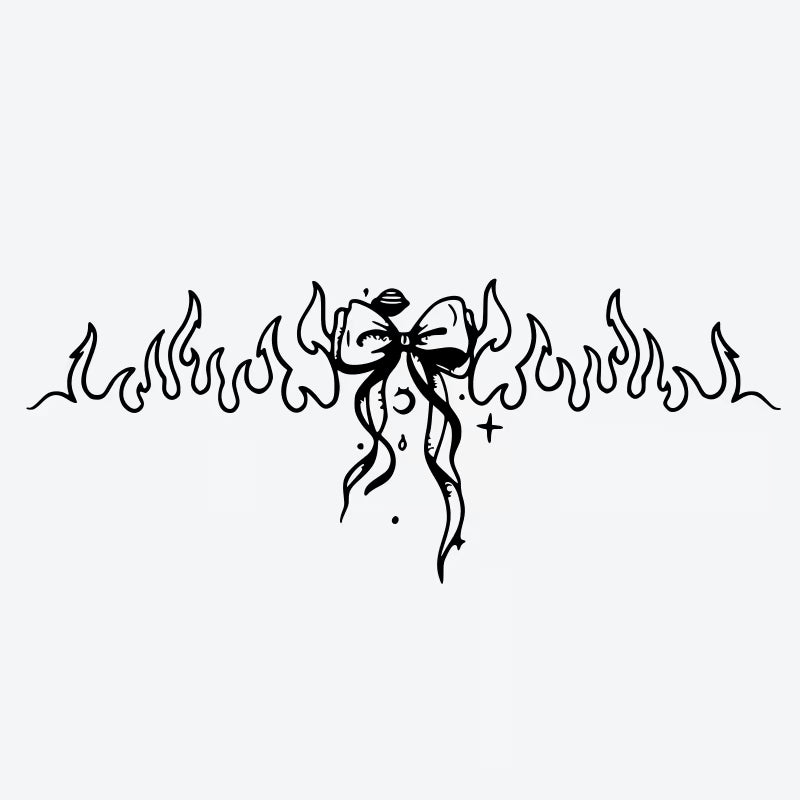 Ribbon And Clouds Tattoo