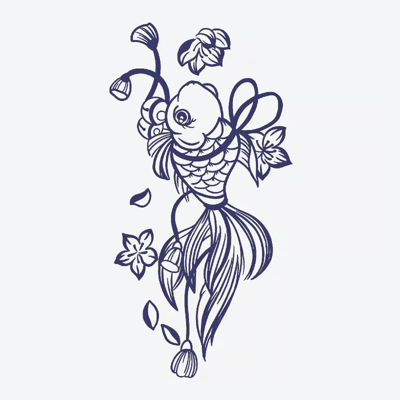 Koi Fish Blossom Tattoo