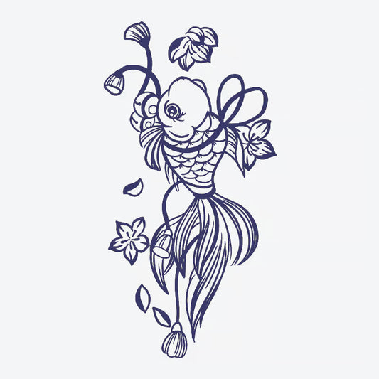 Koi Fish Blossom Tattoo