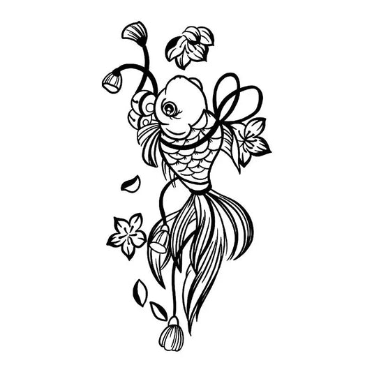Koi Fish Blossom Tattoo