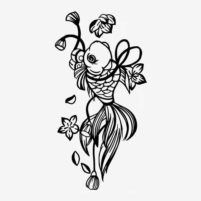 Koi Fish Blossom Tattoo