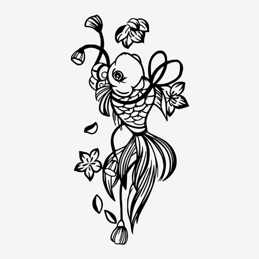 Koi Fish Blossom Tattoo