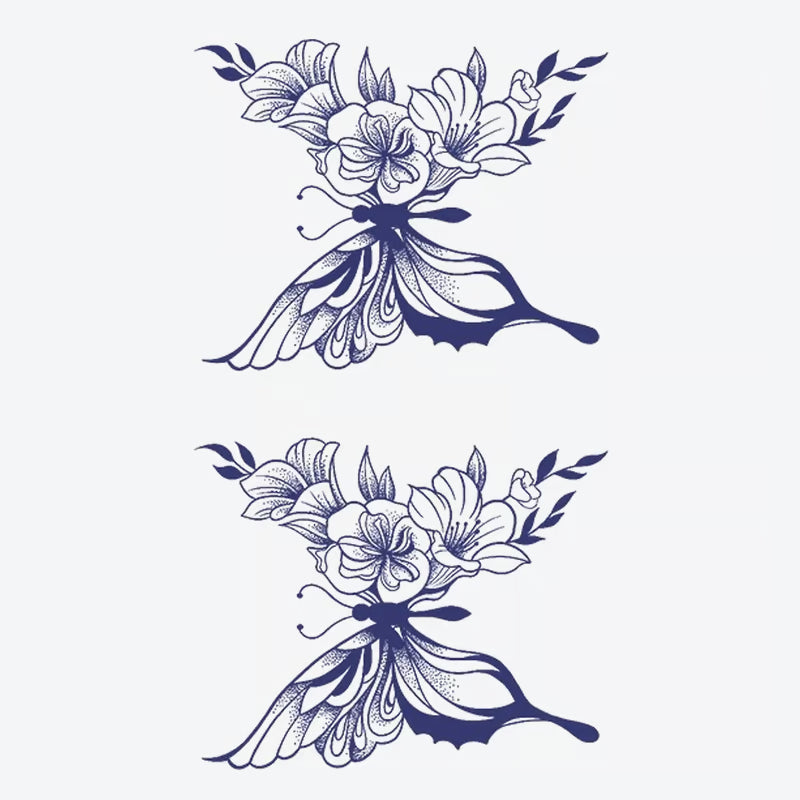 Butterfly Floral Design Tattoo