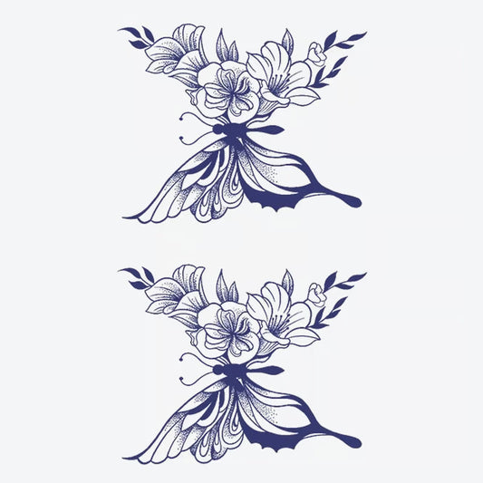 Butterfly Floral Design Tattoo