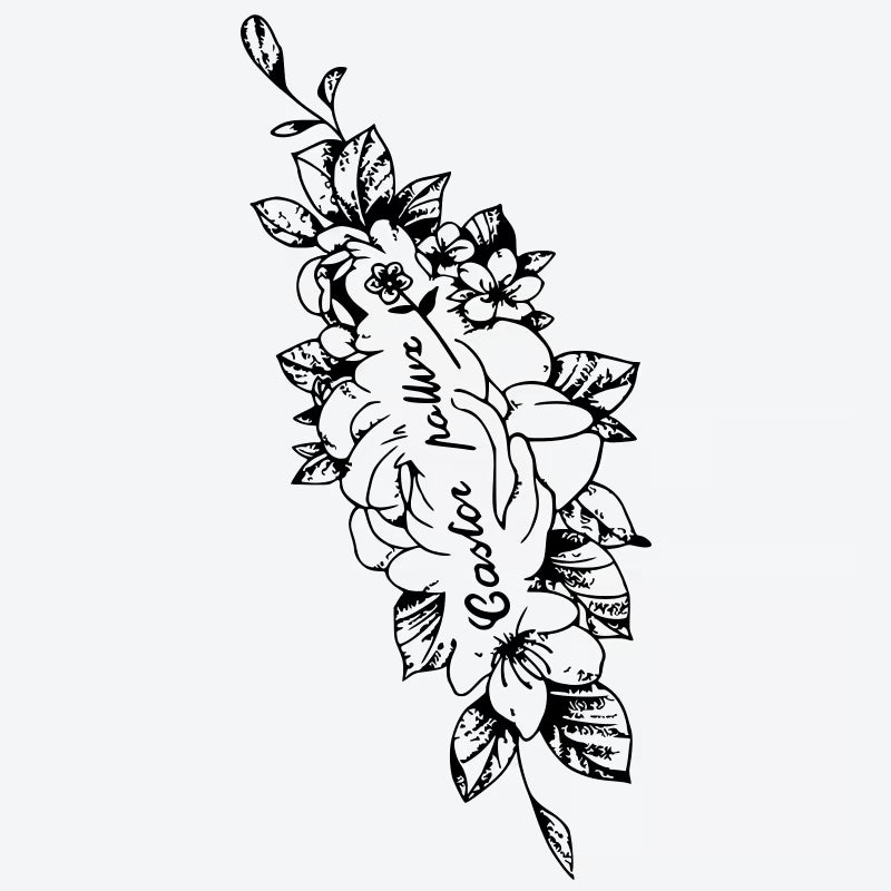 Floral Script Tattoo