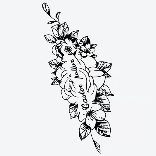 Floral Script Tattoo