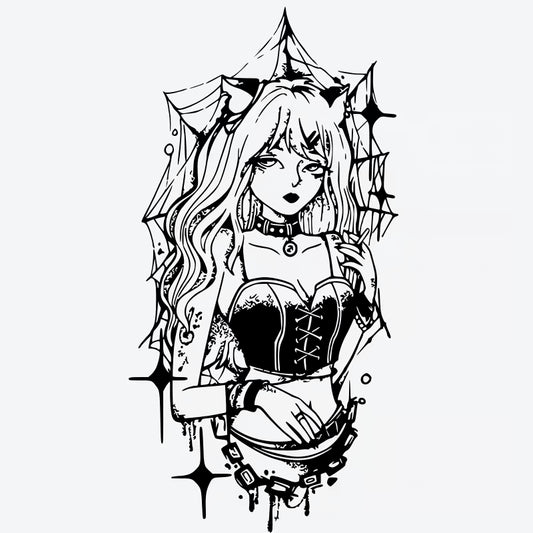 Gothic Girl Web Tattoo