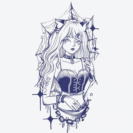 Gothic Girl Web Tattoo