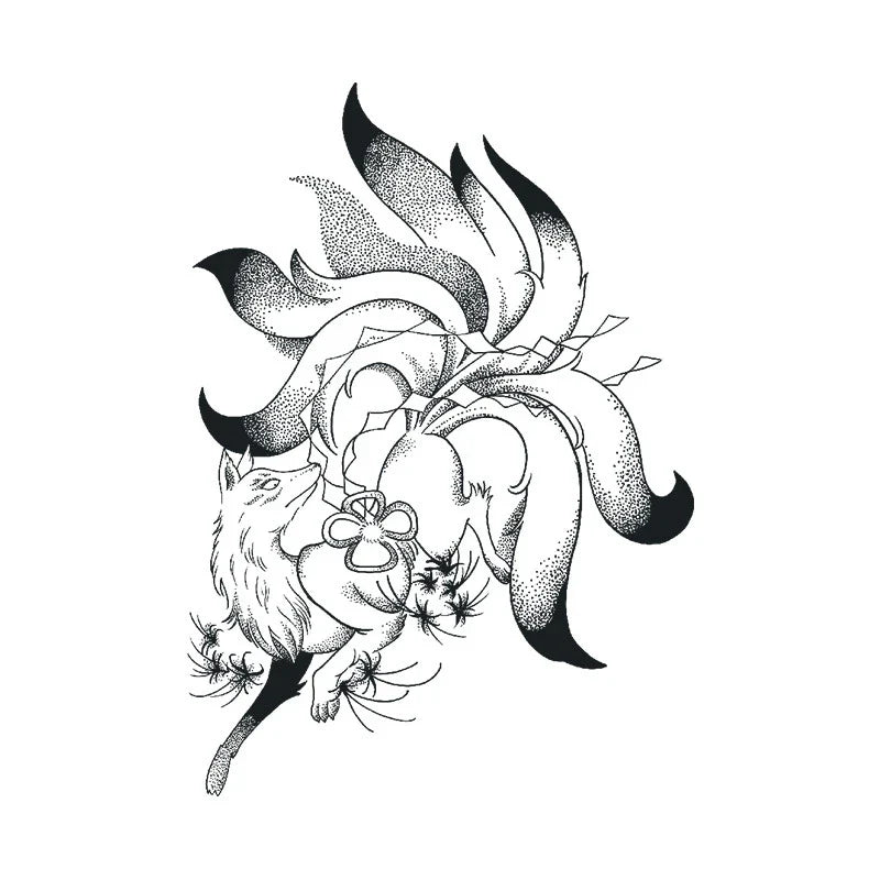 Fox Flower Tattoo
