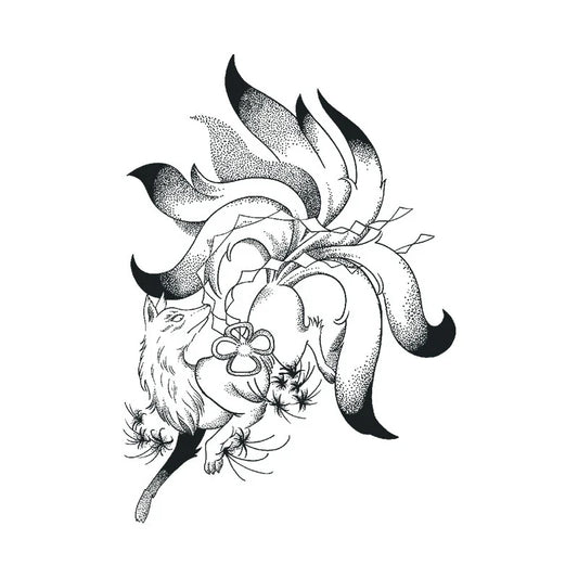 Fox Flower Tattoo
