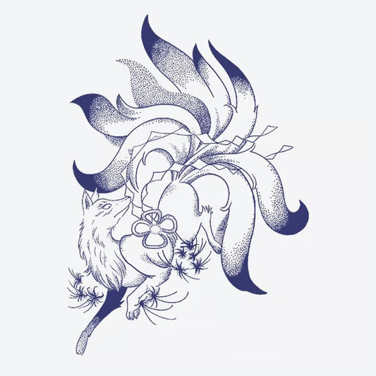 Fox Flower Tattoo