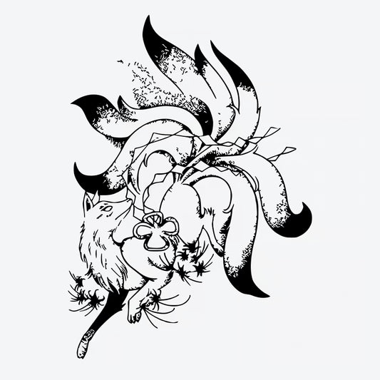 Fox Flower Tattoo