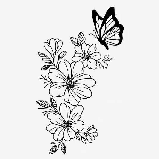 Butterfly Flower Tattoo
