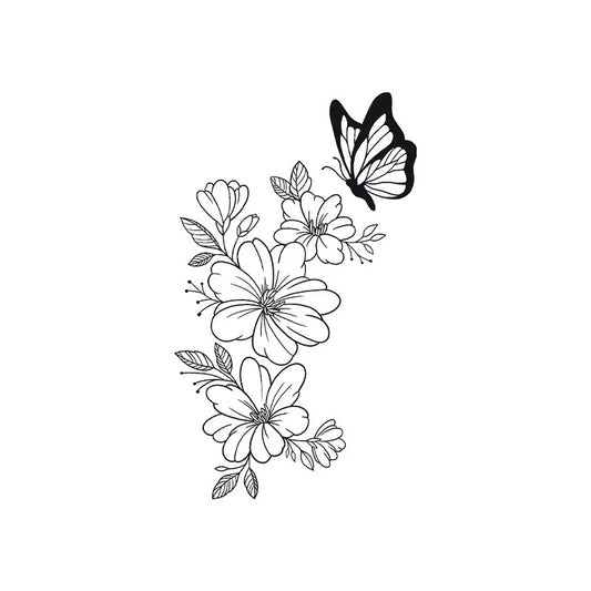 Butterfly Flower Tattoo