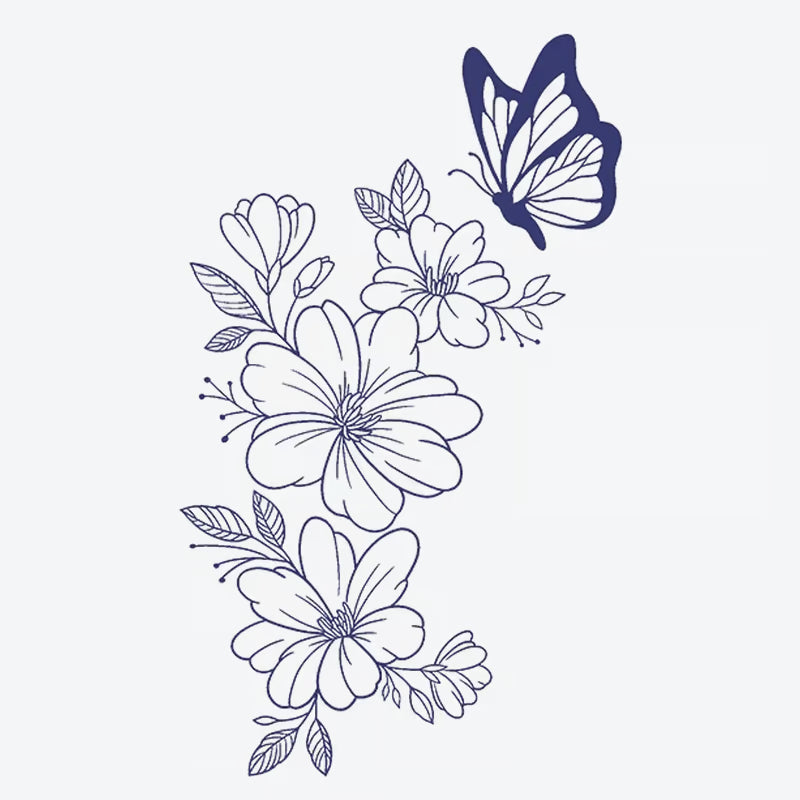 Butterfly Flower Tattoo