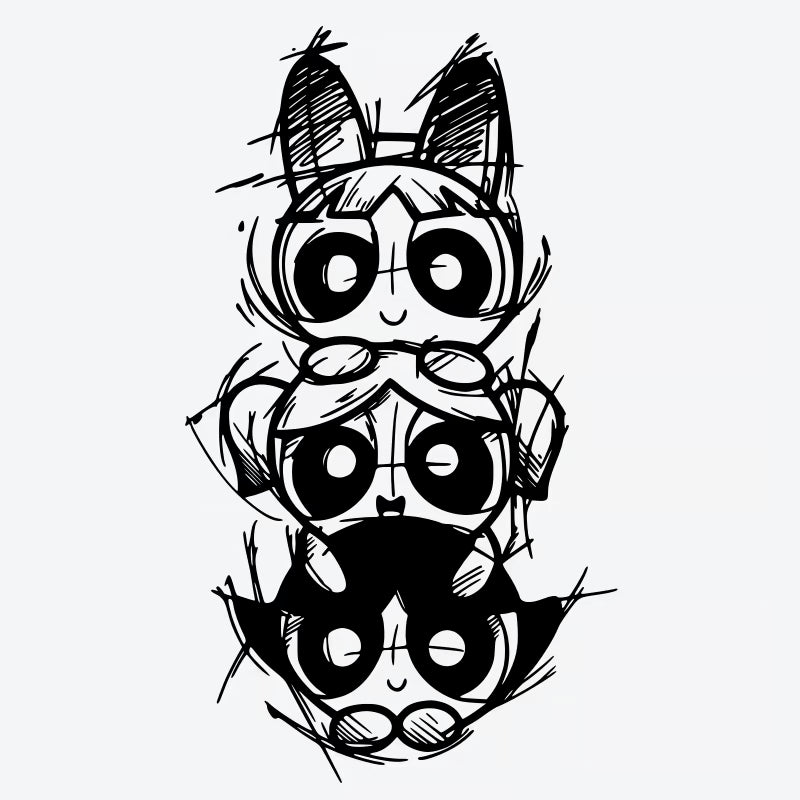 Powerpuff Girls Stack Tattoo