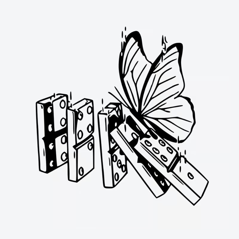 Butterfly And Domino Effect Tattoo