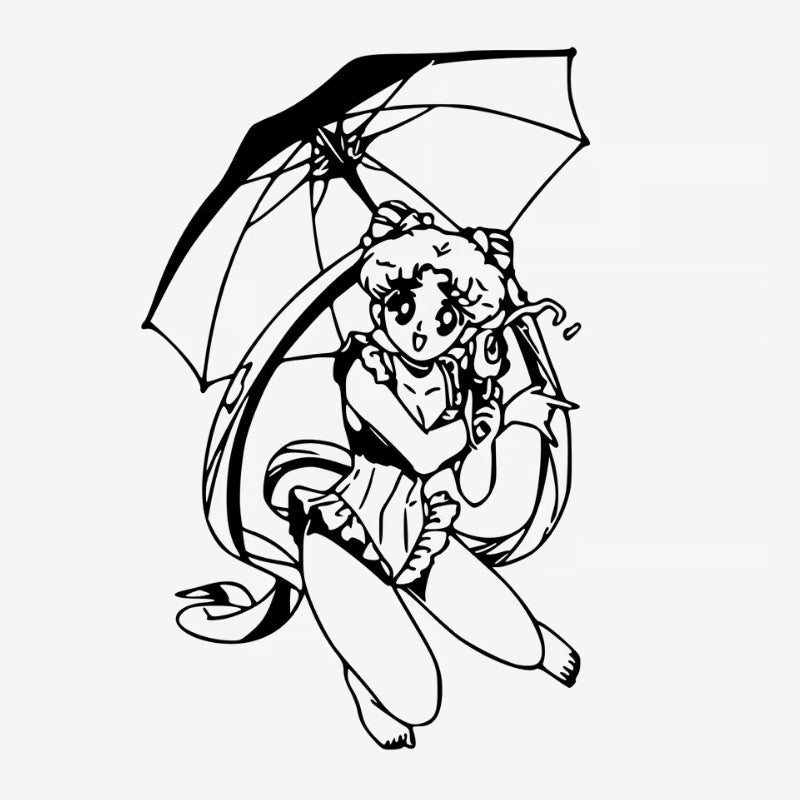 Playful Umbrella Girl Tattoo