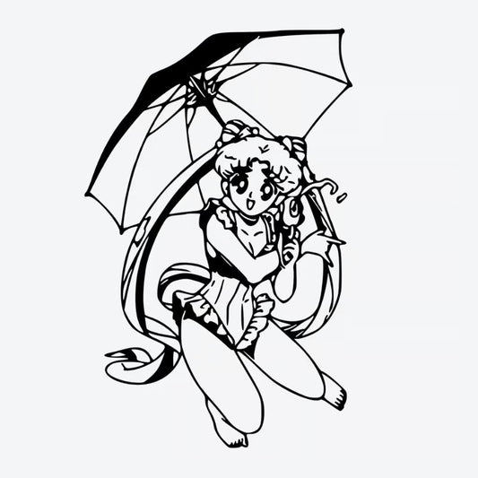 Playful Umbrella Girl Tattoo